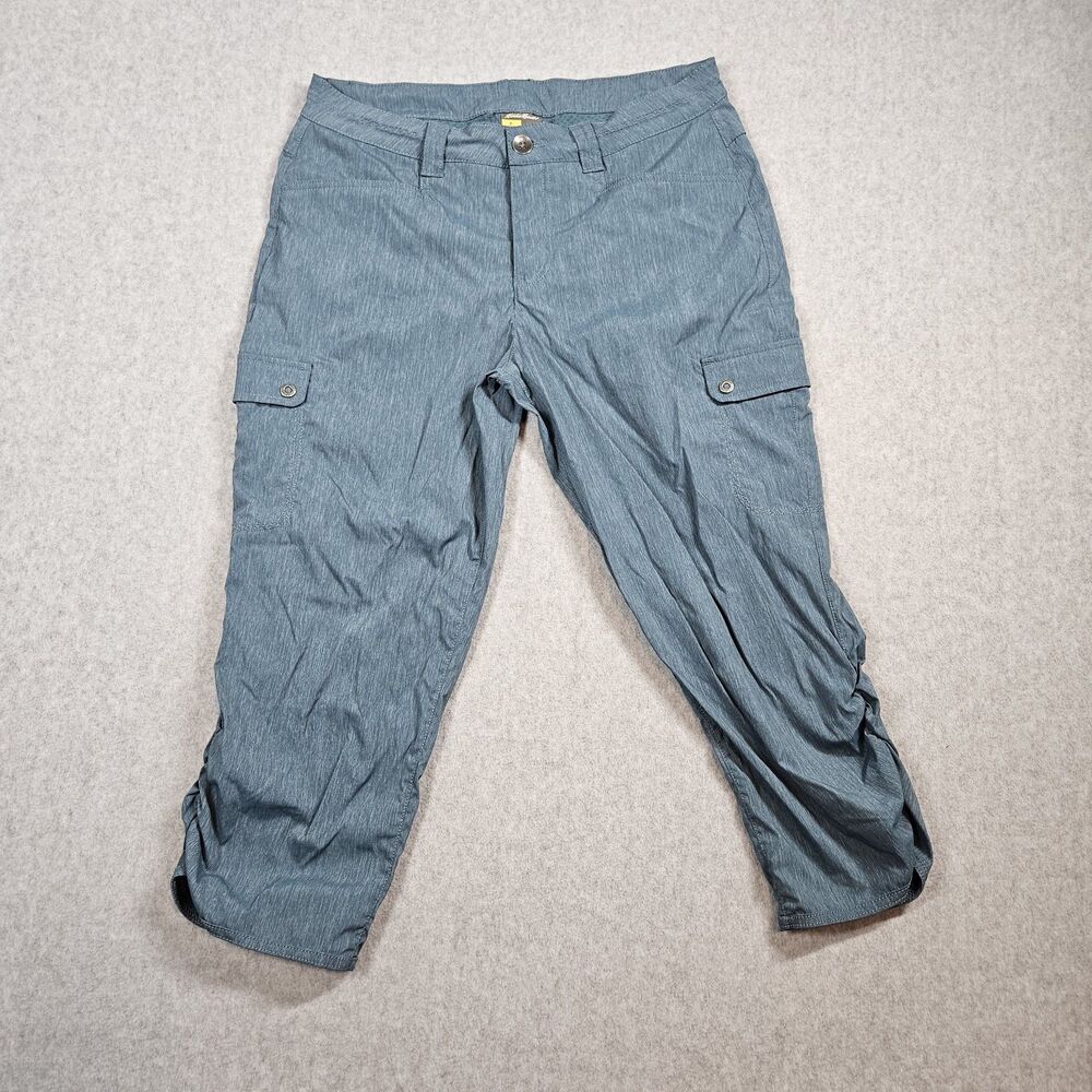 Eddie Bauer Women’s Green Utility Cargo Pants Size 8 Nylon Ruched leg